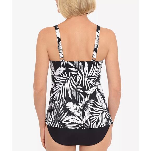 Swim Solutions Shaping Tropical One Piece 8 New Black white NWT df1 - Picture 2 of 6